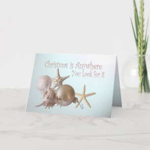 De oceaan Groeten van Kerstmis van de Zeeschelp Feestdagen Kaart