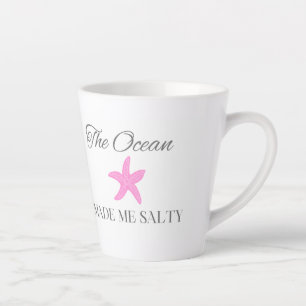 De Oceaan Maakte Me Zout, Thema Kuststrand Latte Mok