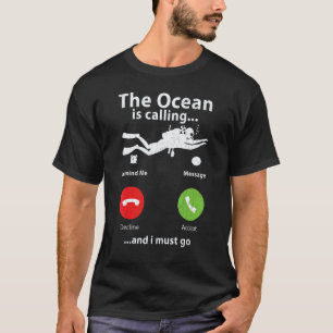 De Oceaan Roept Duikers Duiken Grafisch T-shirt