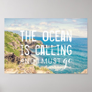 De oceaan roept op tot de kust van Maui   Poster