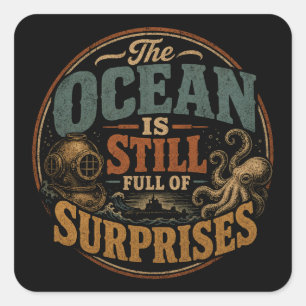 De oceaan zit nog vol verrassingen vierkante sticker