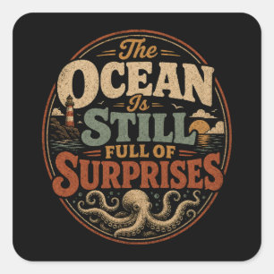 De oceaan zit nog vol verrassingen vierkante sticker
