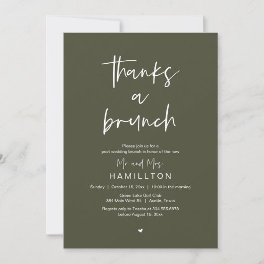 De ochtend erna, nasleep bruiloft brunch kaart (Voorkant)