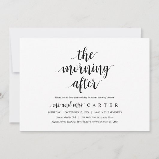 De ochtend na de bruiloft Brunch Uitnodiging (Voorkant)