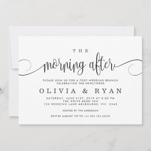 De ochtend na de bruiloft brunch uitnodiging (Voorkant)