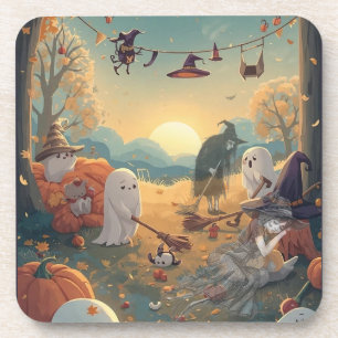De ochtend na Halloween - Een spookachtig opruimve Bier Onderzetter