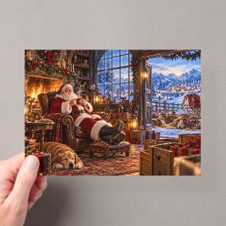 De ochtend na Kerstman en rendieren Acryl Uitnodigingen