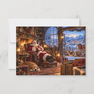 De ochtend na Kerstman en rendieren Bedankkaart