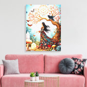 De ochtend van de vlinder canvas afdruk (Insitu (Woonkamer))