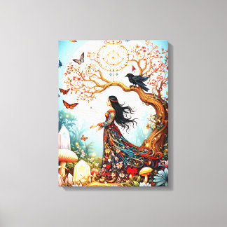 De ochtend van de vlinder canvas afdruk