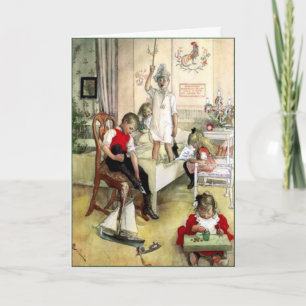 De Ochtend van Kerstmis van Carl Larsson in Zweden Feestdagen Kaart