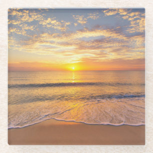 De ochtendzon in het zeegebied glazen onderzetter