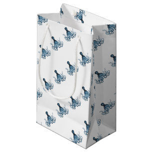 De octopus kraken zeevaart kust oceaanblauw klein cadeauzakje
