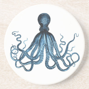 De octopus kraken zeevaart kust oceaanstrandzee zandsteen onderzetter