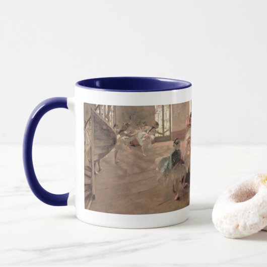 De Oefening door Edgar Degas, Kunst van het klassi Mok (Met donut)