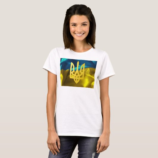 De Oekraïense vlag en het Tryzub Slouchy T Shirt (Voorkant volledig)