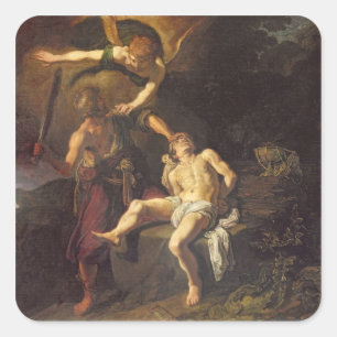 De offers Isaac, 1616 Vierkante Sticker