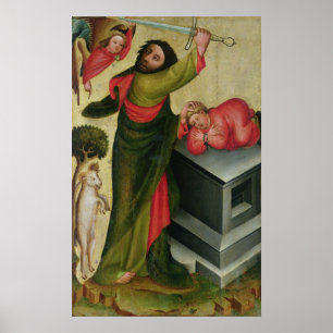 De offers van Isaac van het hoge altaar Poster