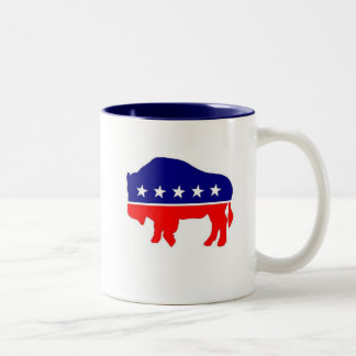 De officiële koffie-Mok van de Bison Party Tweekleurige Koffiemok