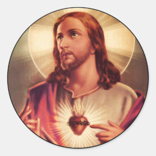 De Ogen van de Verlosser naar Hemel worden Ronde Sticker