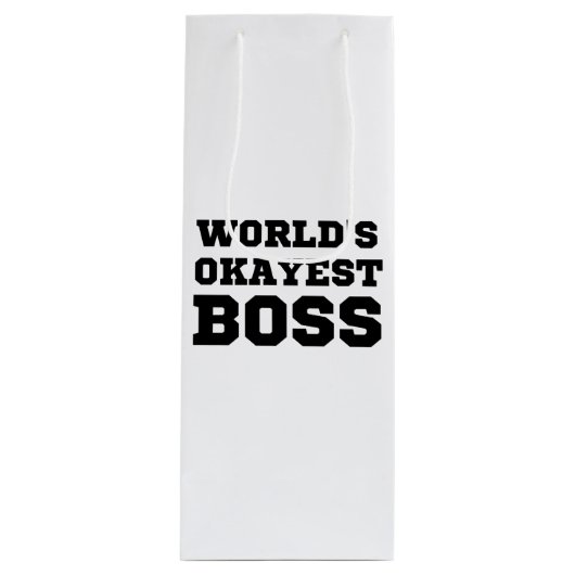 De Okayest Boss van de wereld Wijn Cadeautas (Voorkant)