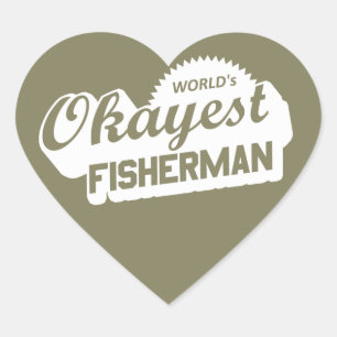 De Okayest Fisherman ter wereld Hart Sticker