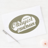 De Okayest Fisherman ter wereld Ovale Sticker (Envelop)