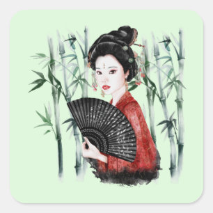 De Okinawa Serie Ontwerp 40 Vierkante Sticker