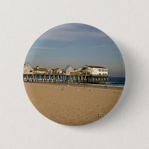 De Old Orchard Beach Pier Ronde Button 5,7 Cm