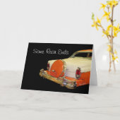 De oldtimer met bedriegt uitrusting-aanpast om het kaart (Gele Bloem)