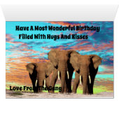 De olifant Gang, Birthday Kaart (Binenzijde Horizontaal (Onderkant))