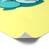 De olifant in de Cartoon van de kamer Poster (Hoek)