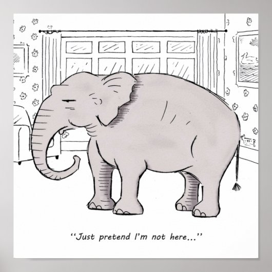 De olifant in de kamer poster (Voorkant)