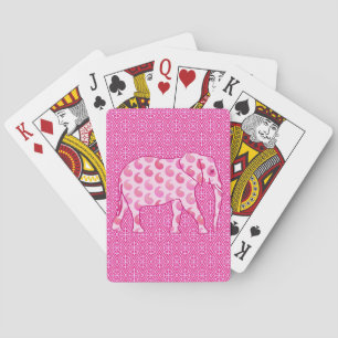 De olifant van Paisley - ijsroze en fuchsia Pokerkaarten
