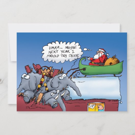 De Olifanten van de Kerstman Feestdagenkaart (Voorkant)