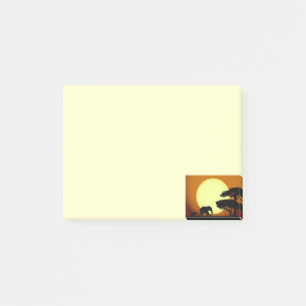 De olifanten van de safari bij zonsondergang post-it® notes