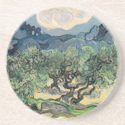 De Olijfbomen, Vincent van Gogh Zandsteen Onderzetter (Voorkant)