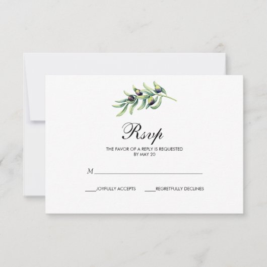 De olijfgaard | bruiloft met RSVP (Voorkant)