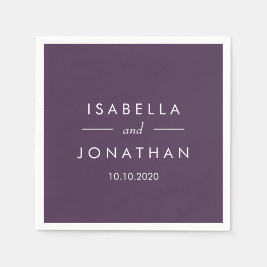 De olijfgaard | Paarse bruiloft Custom Servet (Voorkant)