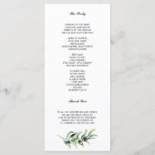 De Olijfgaard | Rustieke bruiloft  Programma (Achterkant)