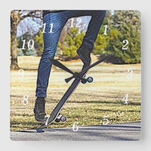 De Ollie Painterly wandklok Vierkante Klok