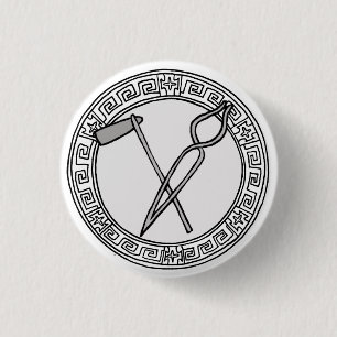 De Olympianen! Hephaistos/Vulcan-logo Ronde Button 3,2 Cm