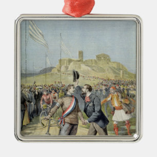 De Olympische Spelen in Athene Metalen Ornament