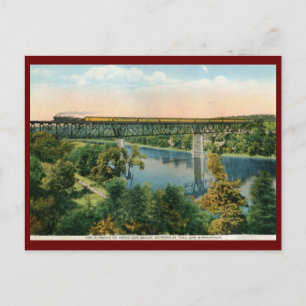 De Olympische trein, korte lijn brug Vintage Briefkaart