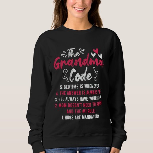De Oma Code Grappig Oma Grootmoeder Regels Trui (Voorkant)