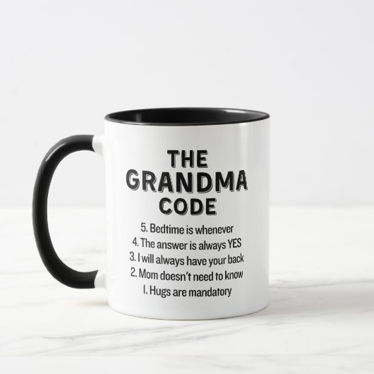 De Oma Code Grappige Oma Regels Koffie Mok (Links)