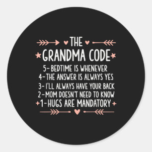 De Oma Code Oma Grappige Grootmoeder Ronde Sticker