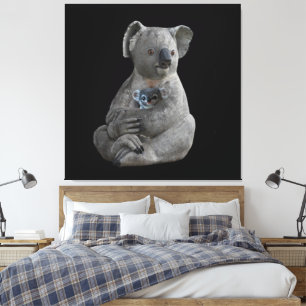De omhelzing van een moeder canvas afdruk
