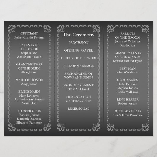 De omslag van het Programma van het huwelijk Class (Achterkant)