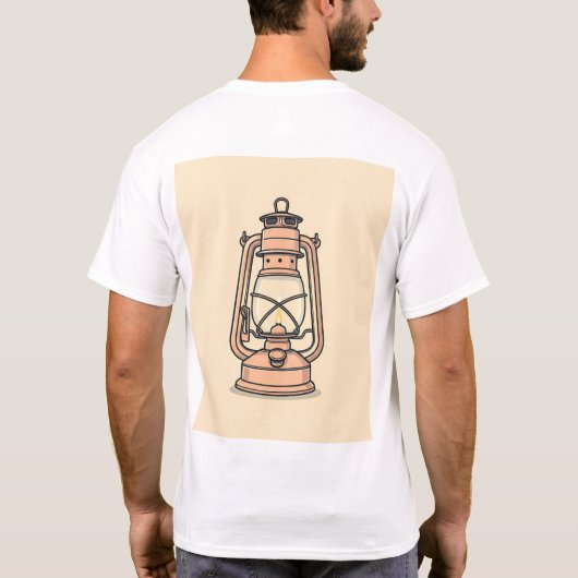 De omtrek van een traditionele kerosinelamp, zijn t-shirt (Achterkant)